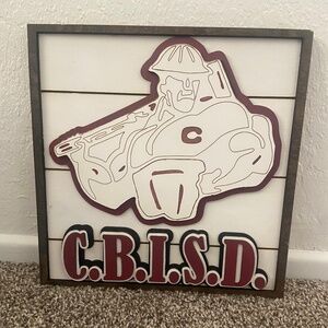 Columbia Roughneck West Columbia Texas square wood wall plaque hanger decor